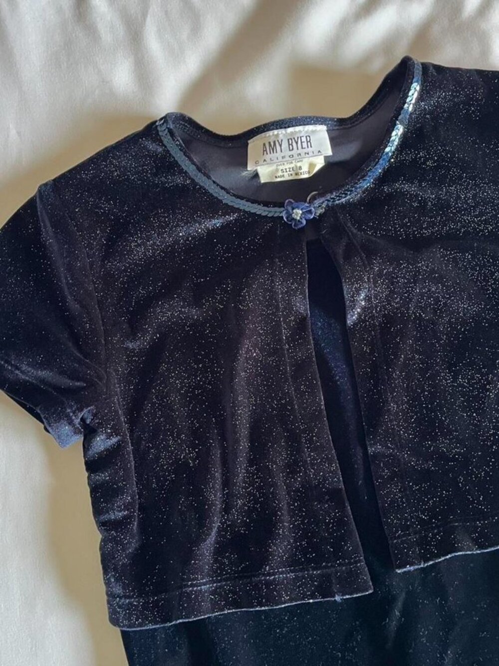Amy Byer Sparkly Velvet Maxi Dress & Bolero Set